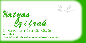 matyas czifrak business card